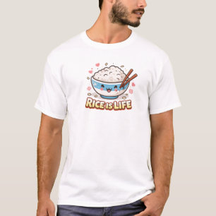 Camiseta Tigela de Arroz Kawaii Design de Comida Asiática D