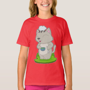 Camiseta Tigela de Cozinha do Chef Gato