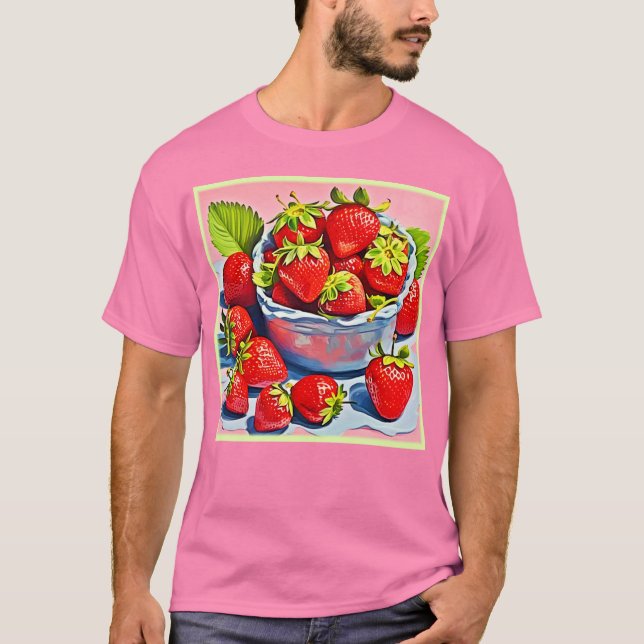 Camiseta Tigela de Morango Fresco (Frente)