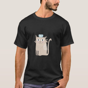 Camiseta Tigela de peixe e gato