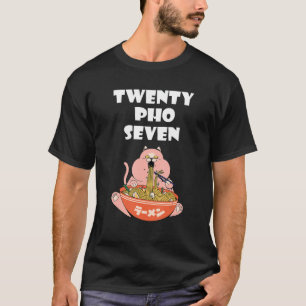 Camiseta Tigela de Pho de Gato com Trocadilho de Comida Com