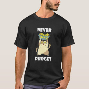 Camiseta Tigela de Pho Nunca Pho Gato Comida Asiática Pho V