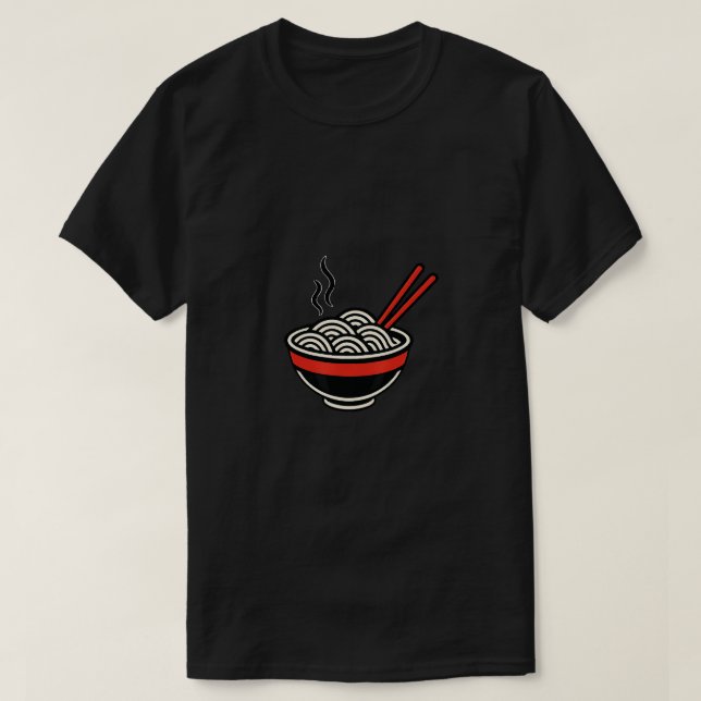Camiseta Tigela de Ramen com Hashis (Frente do Design)