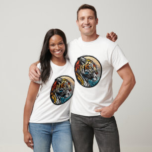 Camiseta Tiger Animal Portrait Vidro Armazenado