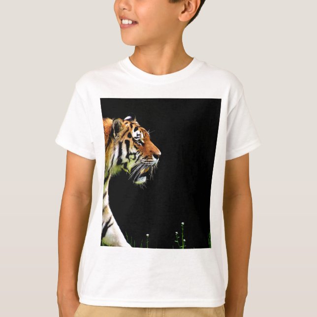 Camiseta Tiger Aproximando-se - Trabalho de arte animal sel (Frente)