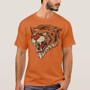 Camiseta Tiger bravo ataque, imagem de retrato de vintage