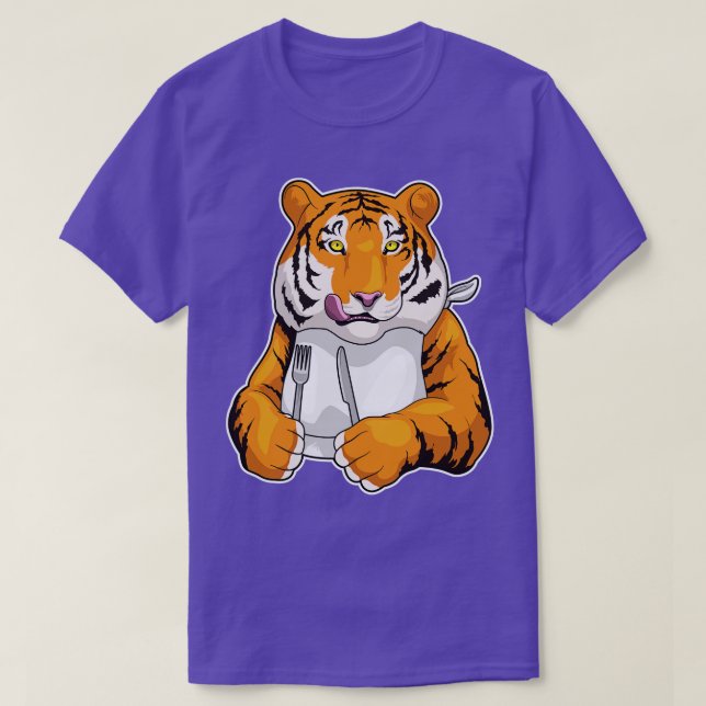 Camiseta Tiger Comendo Faca Fork (Frente do Design)