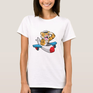 Camiseta Tiger como piloto no avião