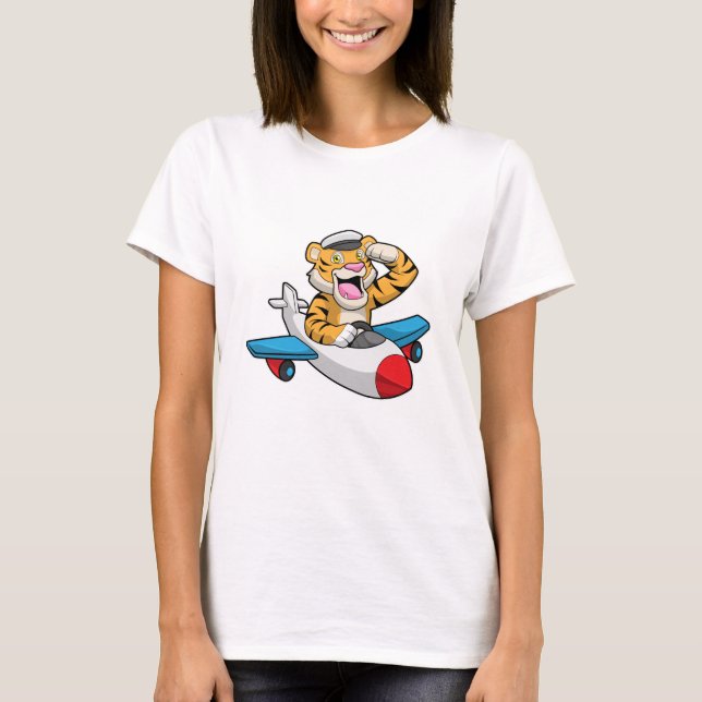 Camiseta Tiger como piloto no avião (Frente)