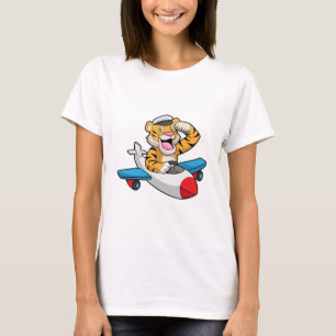 Camiseta Tiger como piloto no avião