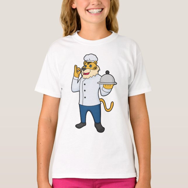 Camiseta Tiger Cook Chef Chapéu (Frente)