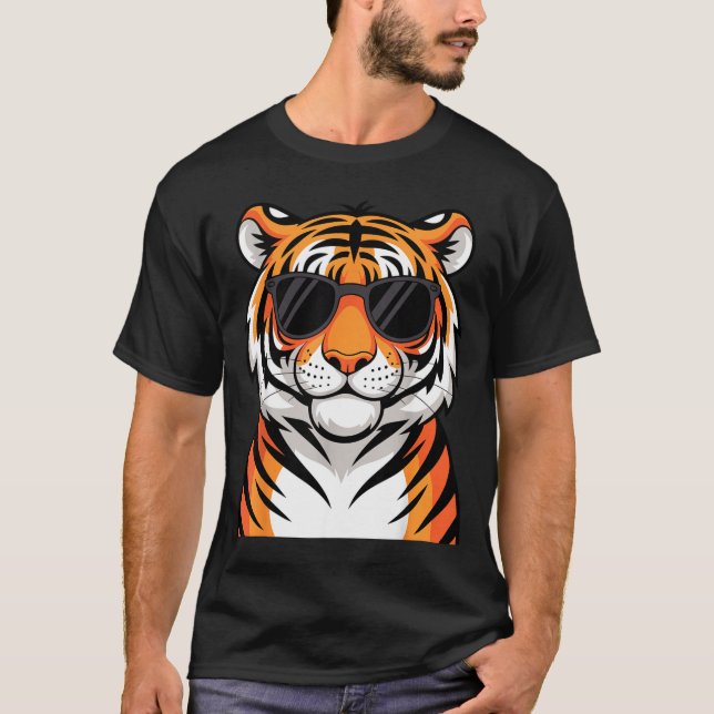 Camiseta Tiger Costume For Men Women Boys Zoo Tiger Print T (Frente)