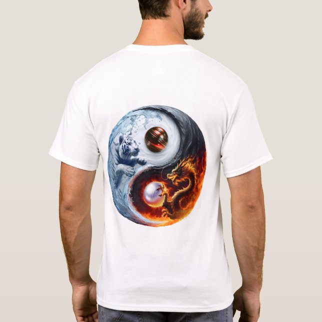 Camiseta Tiger e Dragon Yin e Yang (Verso)