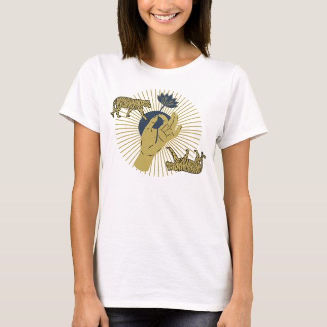 Camiseta Tiger e Sunburst Boho Graphic (Frente)