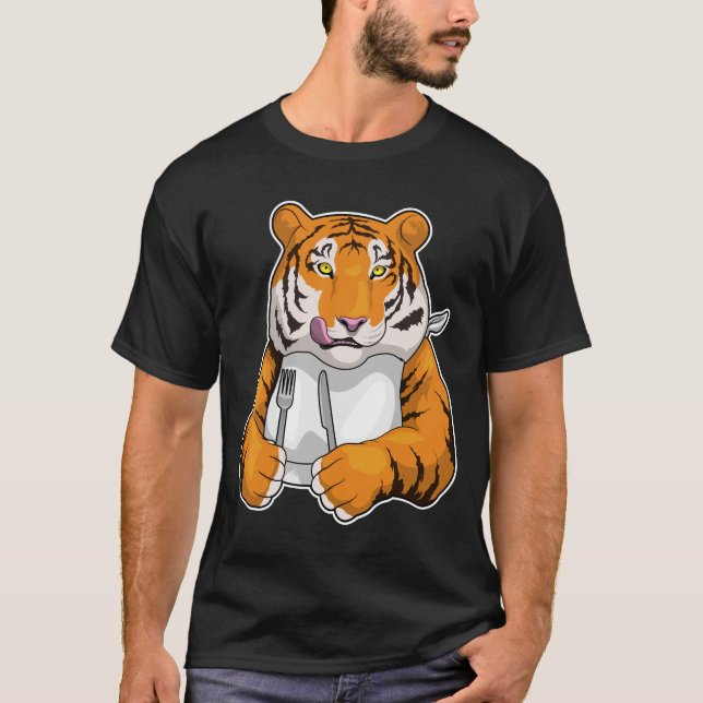 Camiseta Tiger Eating Fork (Frente)