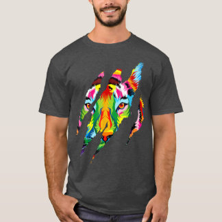 Camiseta Tiger Eye Claw Colorida Tiger Design Animal Design