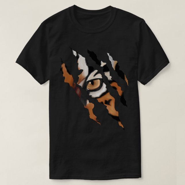 Camiseta Tiger Eye Scratch Claw Design (Frente do Design)