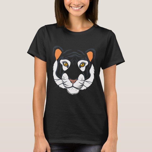 Camiseta Tiger Face Costume Halloween Fingir que sou um Tig (Frente)