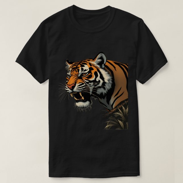 Camiseta Tiger Face Graphic Tees Men Women Boys Girls T-Shi (Frente do Design)