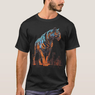 Camiseta Tiger Fantasy Trabalho de arte Architecture Art An