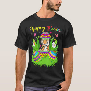 Camiseta Tiger Floral Easter Ovo Funny Bengal Tiger Easta