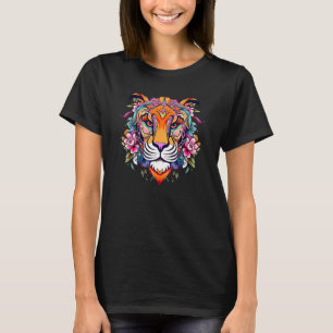 Camiseta Tiger Floral Zoo Costume Animal Selvagem Safari