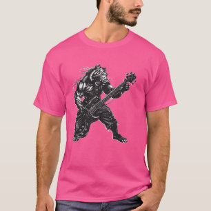 Camiseta Tiger Guitarista Heavy Metal Rebel Punk Rock Music