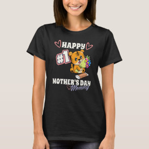 Camiseta Tiger Happy First Madre Day Mamãe Bebê