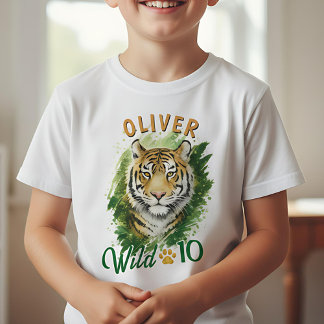 Camiseta Tiger Head Name Birthday Party Guest of Honor