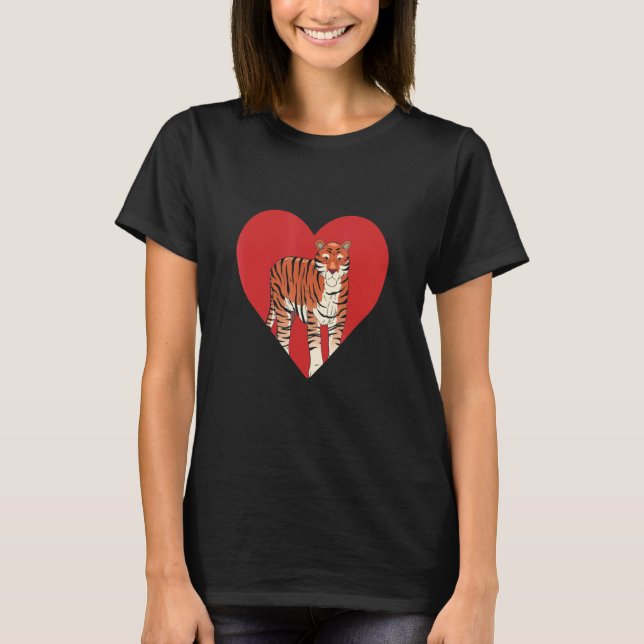 Camiseta Tiger Heart Safari Wildlife Animal Zookeeping (Frente)