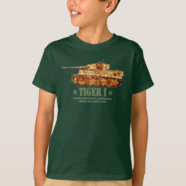 Camiseta Tiger I Guerra Mundial 2 Panzer Alemão de Tanque P (Frente)