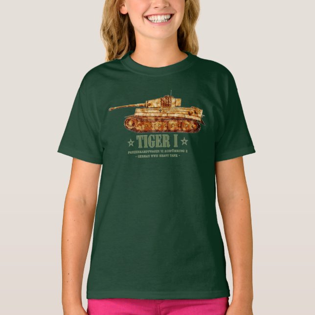 Camiseta Tiger I Guerra Mundial 2 Panzer Alemão de Tanque P (Frente)