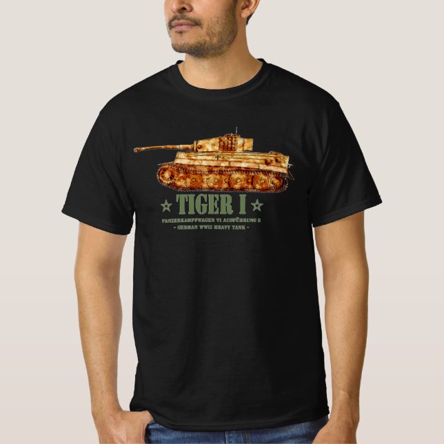 Camiseta Tiger I Guerra Mundial 2 Panzer Alemão de Tanque P (Frente)