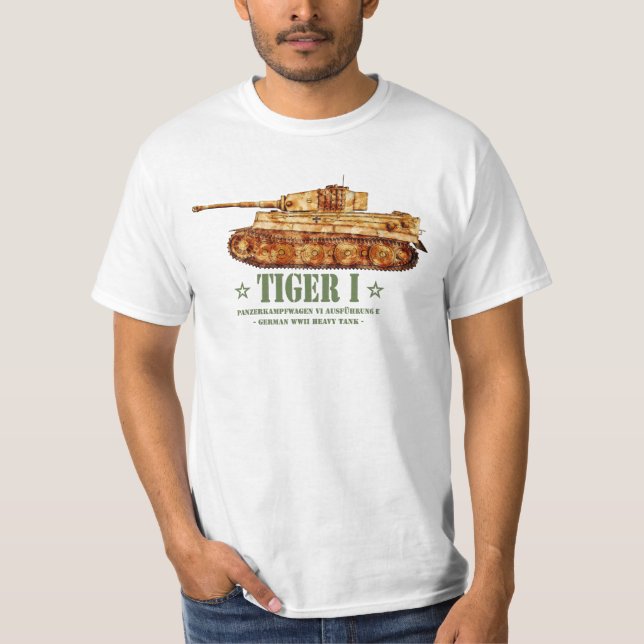 Camiseta Tiger I Guerra Mundial 2 Panzer Alemão de Tanque P (Frente)