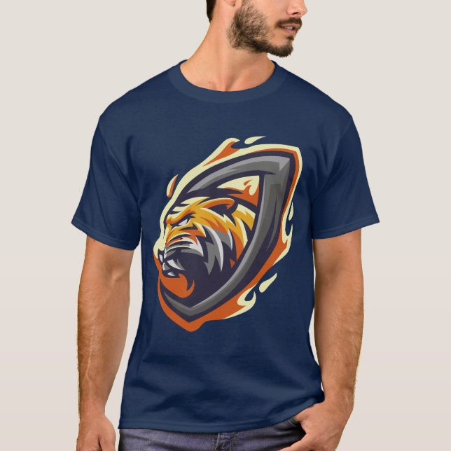 Camiseta Tiger in fire ring (Frente)