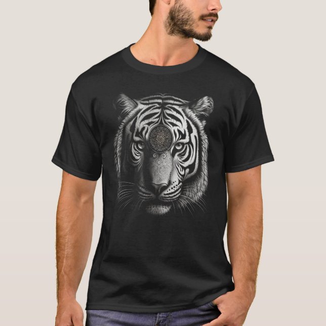 Camiseta Tiger in White - Artwork - Animal Art Tiger (Frente)