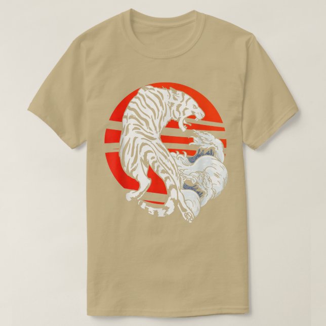 Camiseta Tiger Japonês Art Wave Predator Wilderne (Frente do Design)