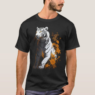 Camiseta Tiger Lover Trabalho de arte Flower Animal Motif T