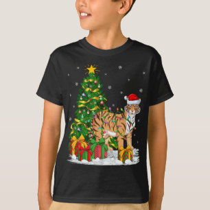 Camiseta Tiger Lover Xmas Family Correspondendo Papais noei