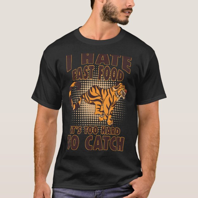 Camiseta Tiger Meme Big Cat Wild Animal Retro Fast Comida (Frente)