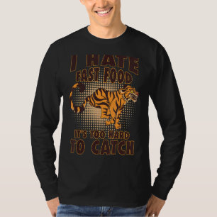 Camiseta Tiger Meme Big Cat Wild Animal Retro Fast Comida