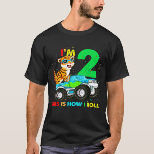 Camiseta Tiger Monster Truck segundo aniversário Boys