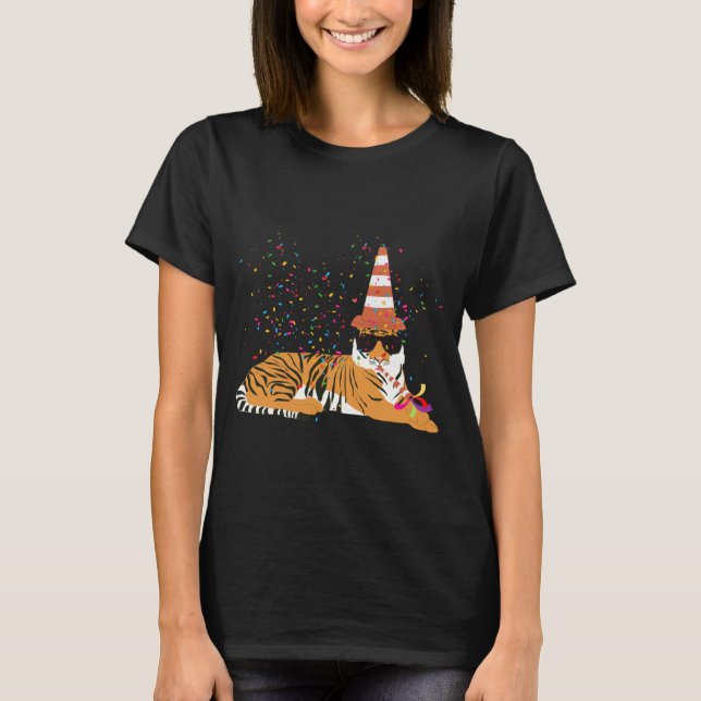 Camiseta Tiger Partying Animals Having A Party  (Frente)