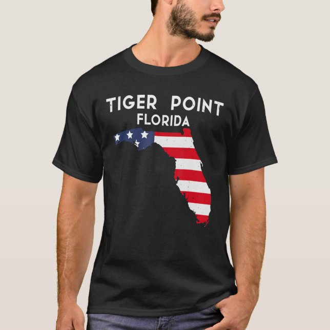 Camiseta Tiger Point Florida EUA State America Viagem Flori (Frente)