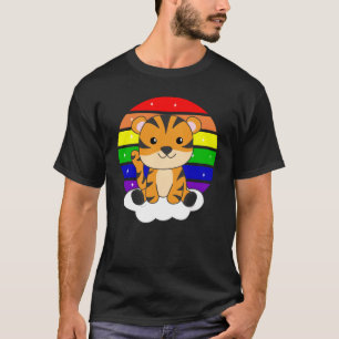 Camiseta Tiger Rainbow Glitter Kawaii Tigers