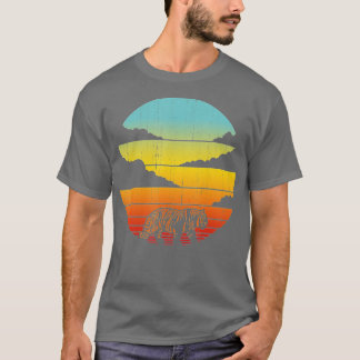 Camiseta Tiger Retro Vintage 60s 70s Sunset Mammal Zoo Anim