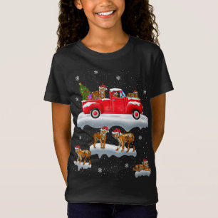 Camiseta Tiger Riding Red Truck Feliz Natal X mas Feio
