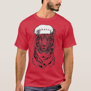 Camiseta Tiger Safari Animal Chef Funny Cozinhar Cook Wildl