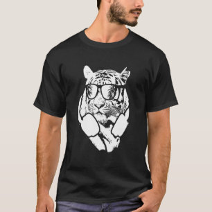 Camiseta Tiger Sunglass - Fones de ouvido Festas de Tigre