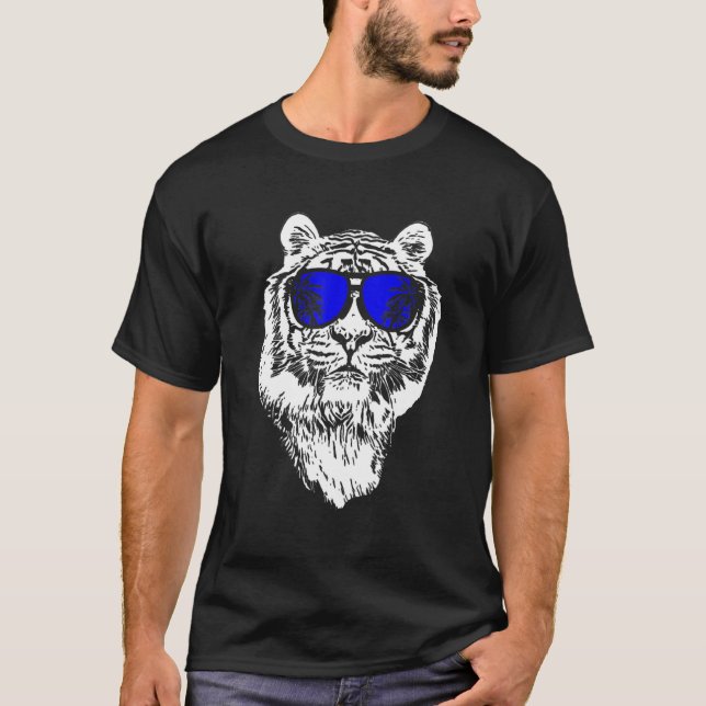 Camiseta Tiger Sunglass Party Music Tiger Love Tiger Fans (Frente)